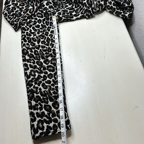 Dollhouse Hooded Cheetah Print Pea Coat Jacket Size Large Belted Shawl Collar - Picture 15 of 15